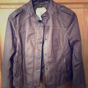 Anthropologie Faux Leather Moto Jacket by HEI HEI